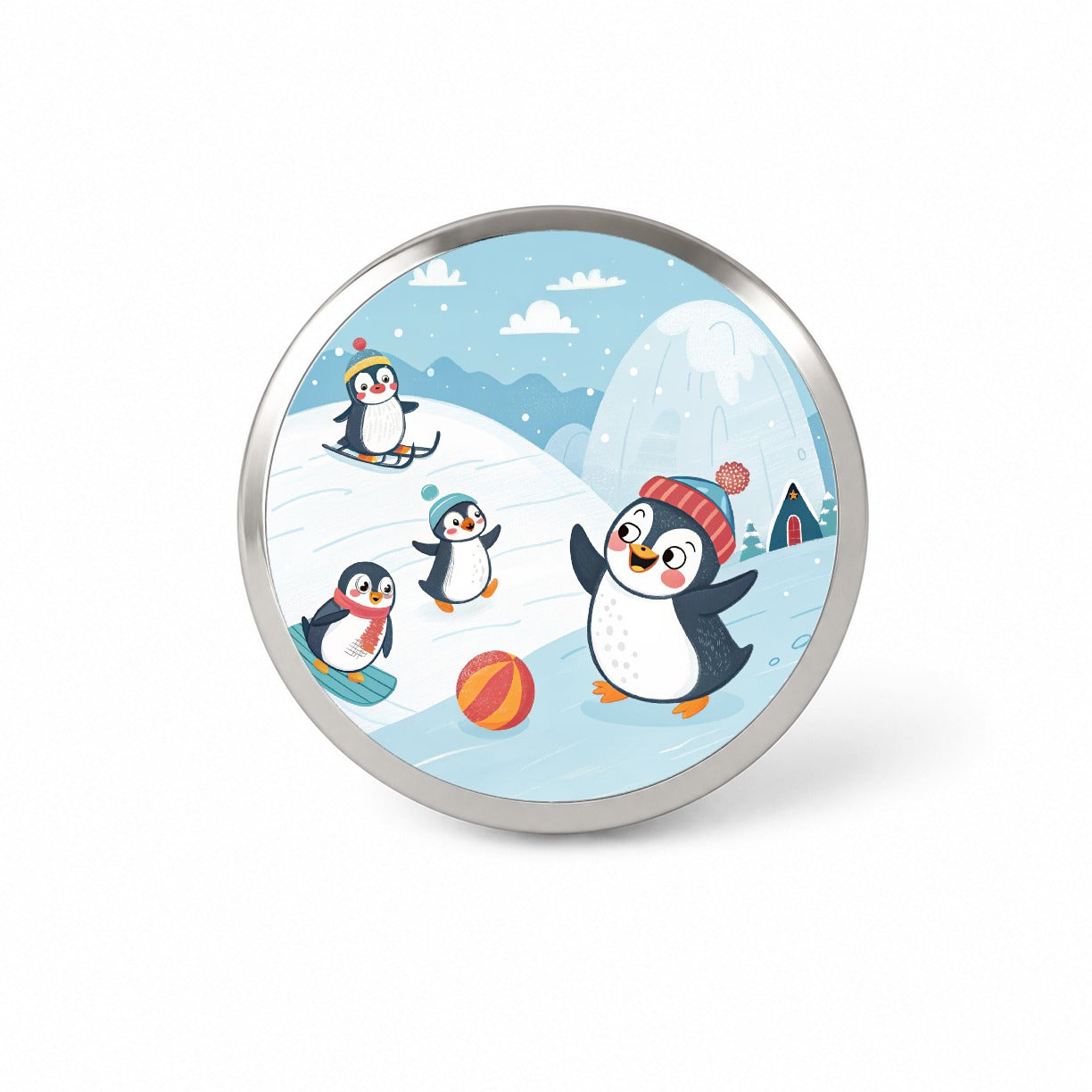 Kawaii Penguins Novelty Hat Backpack Lapel Pin