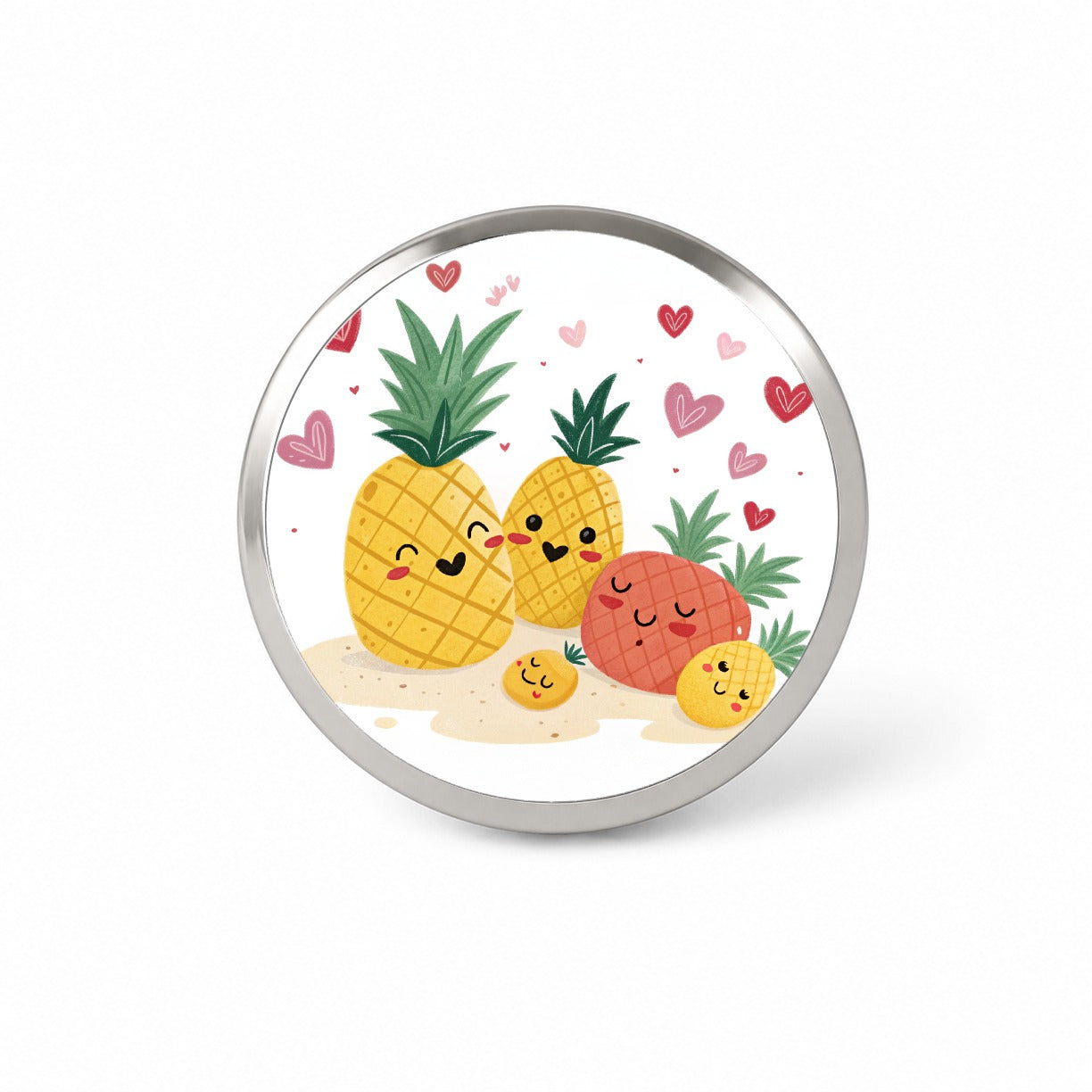 Kawaii Pineapples And Hearts Novelty Hat Backpack Lapel Pin
