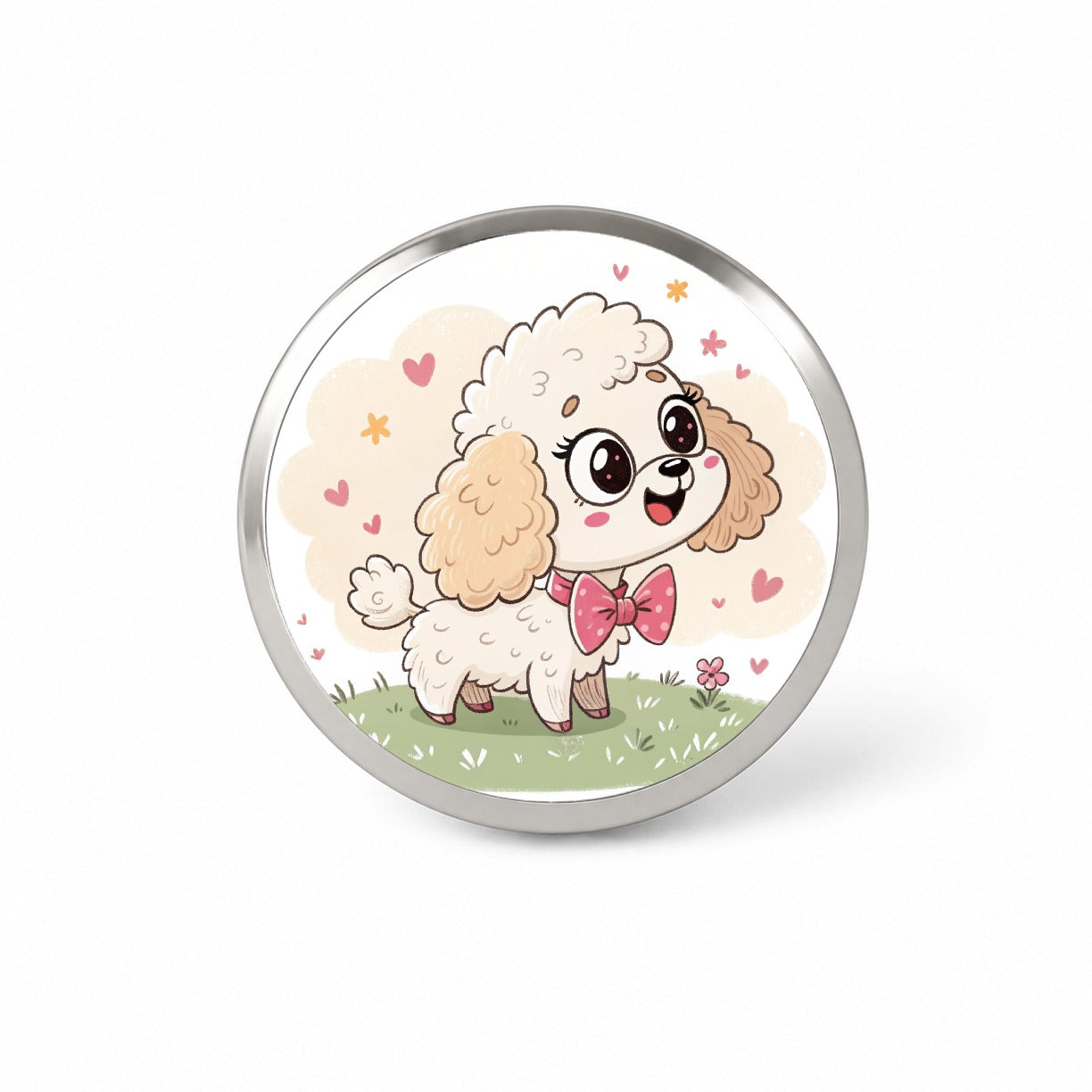 Kawaii Poodle Dog Novelty Hat Backpack Lapel Pin