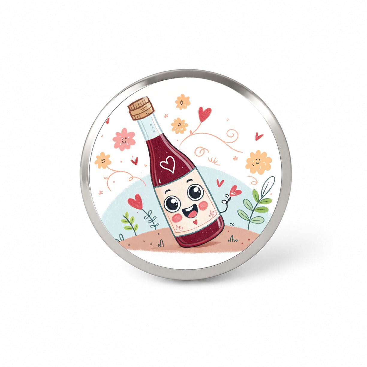 Kawaii Red Wine Alcohol Novelty Hat Backpack Lapel Pin
