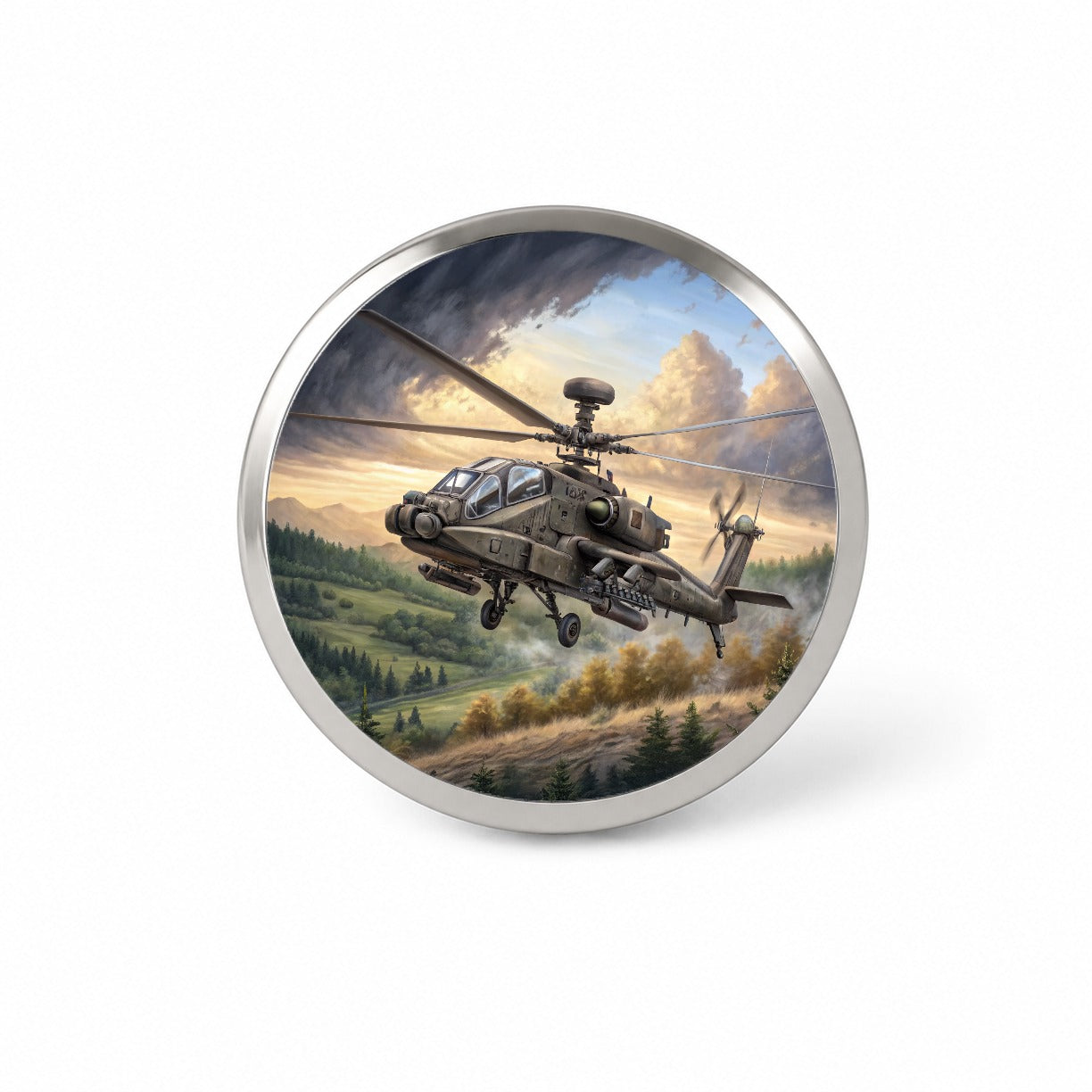 AH-64 Apache US Army Attack Helicopter Flying Novelty Hat Backpack Lapel Pin