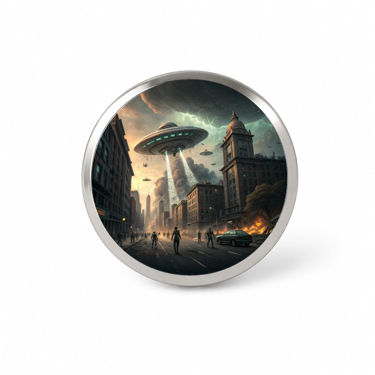 Alien Martian Invasion Destruction Of Earth Sci-fi Novelty Hat Backpack Lapel Pin