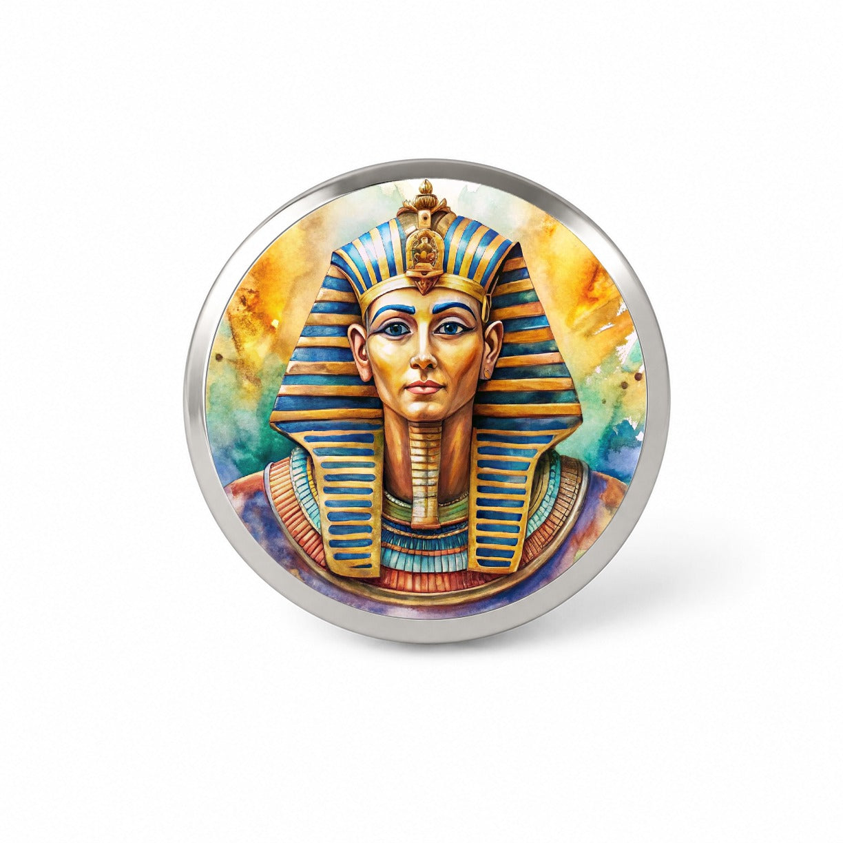 Ancient Egyptian Pharaoh Watercolor Novelty Hat Backpack Lapel Pin