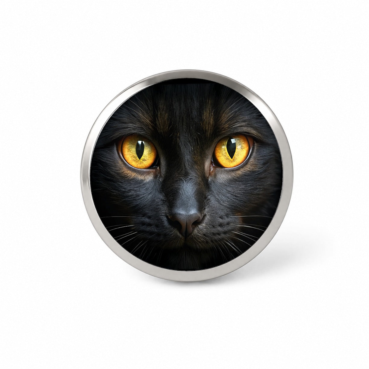 Black Cat with Gold Eyes Novelty Hat Backpack Lapel Pin