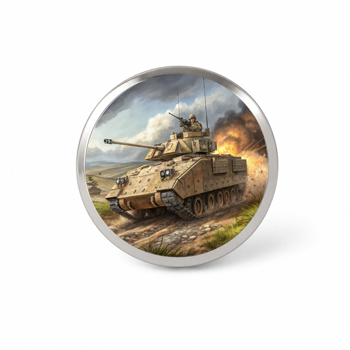 Bradley Fighting Vehicle US Army Armor Novelty Hat Backpack Lapel Pin