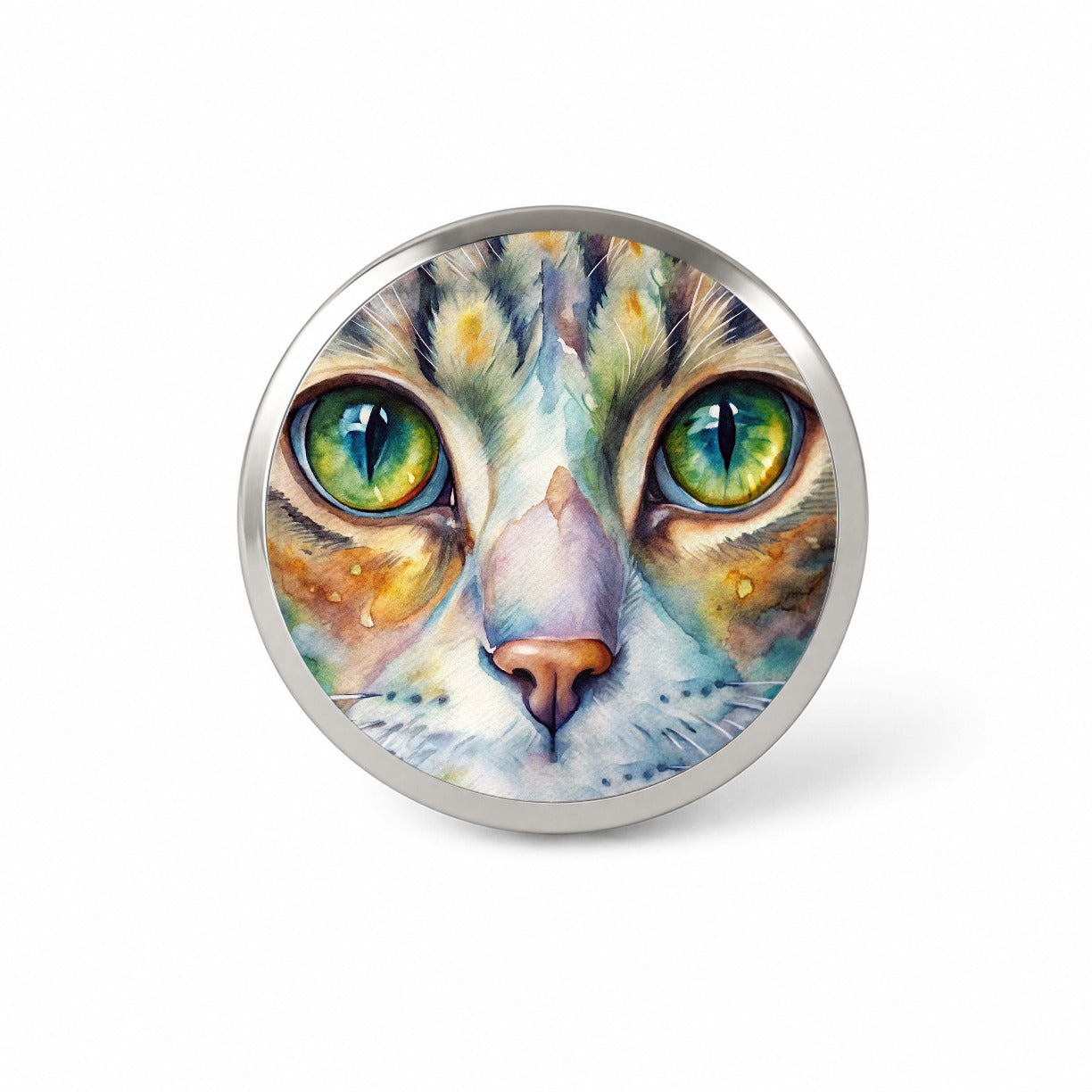 Cat Eyes Close-Up Watercolor Novelty Hat Backpack Lapel Pin