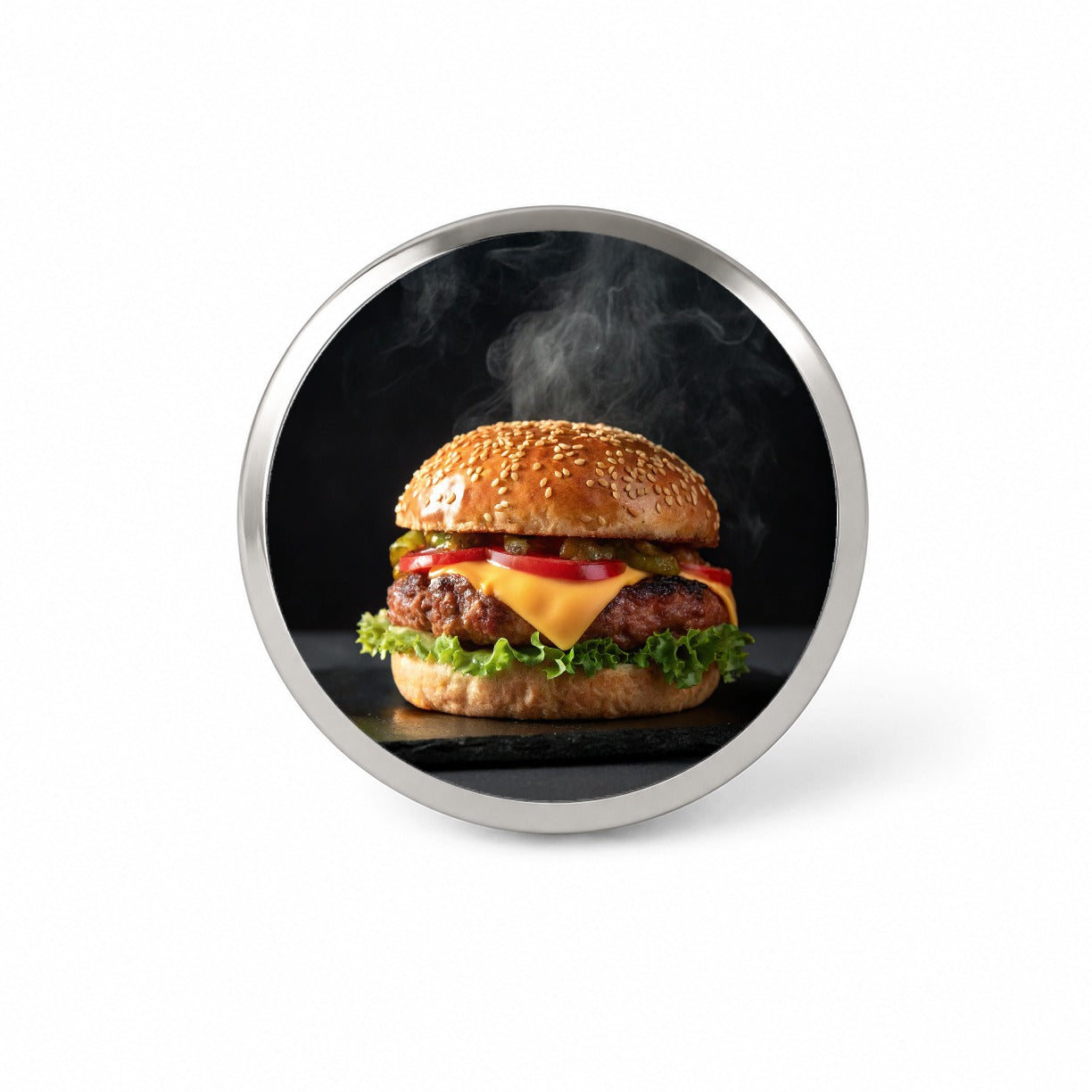 Cheeseburger with all the Toppings Novelty Hat Backpack Lapel Pin