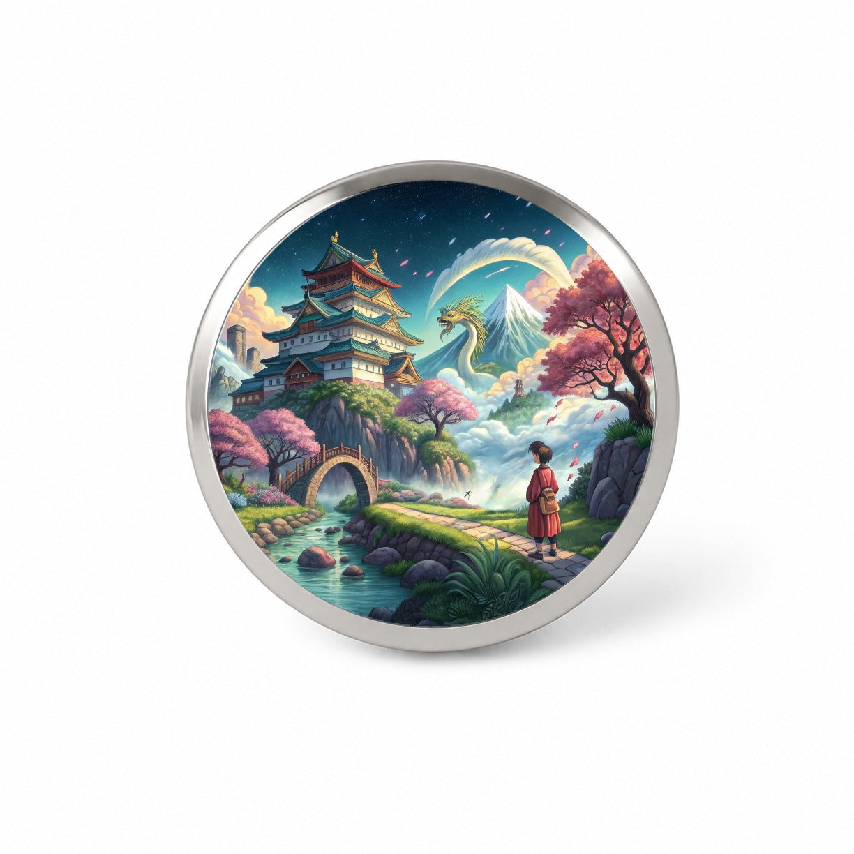 Classic Japanese Anime Style Fantasy World Novelty Hat Backpack Lapel Pin