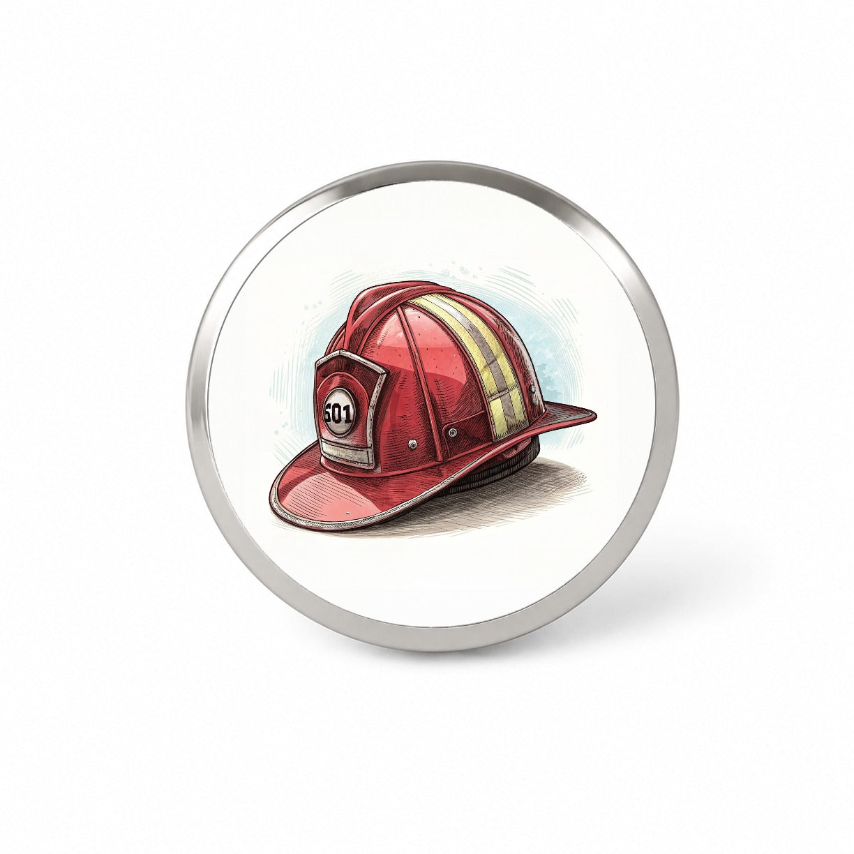 Classic Red Firefighter Fireman Helmet Novelty Hat Backpack Lapel Pin