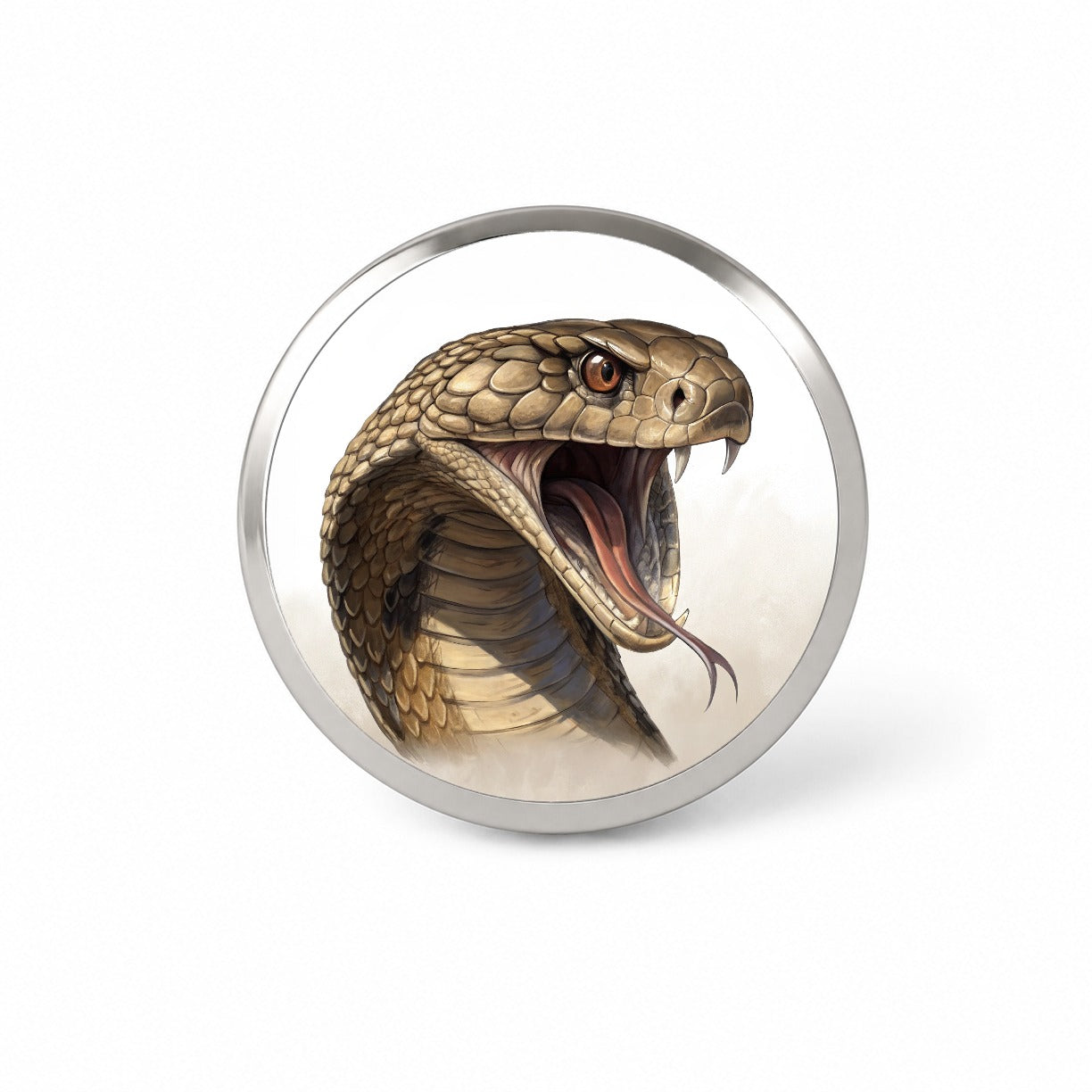 Cobra Snake Head Close-up Scary Reptile Novelty Hat Backpack Lapel Pin