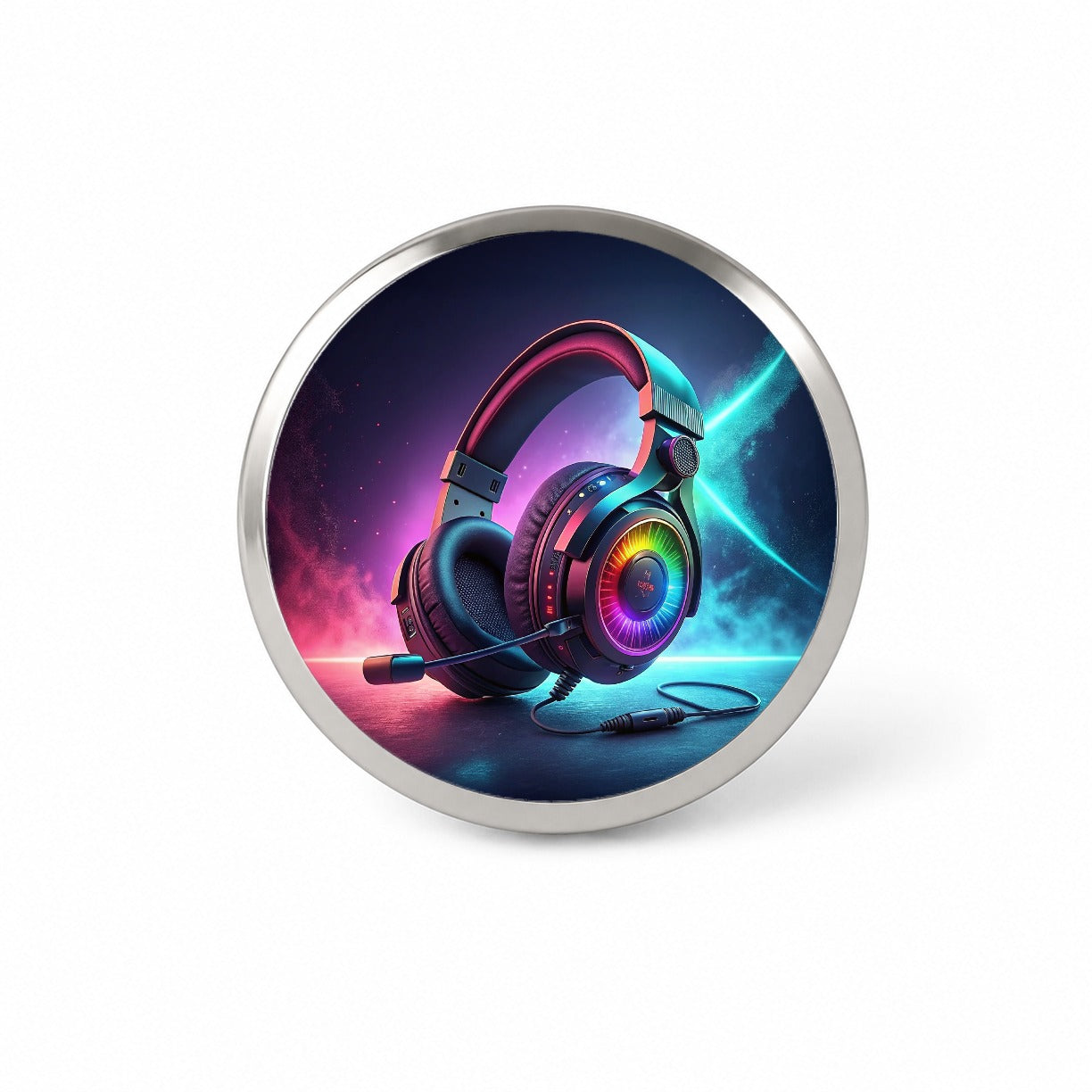 Computer Console Gaming Headphones Novelty Hat Backpack Lapel Pin