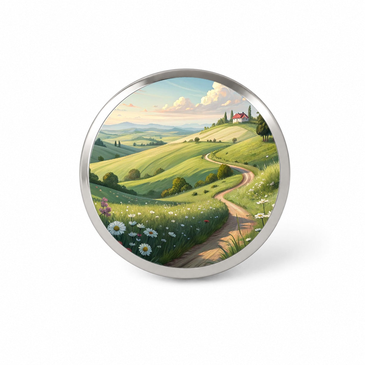 Countryside Pastoral Landscape Novelty Hat Backpack Lapel Pin