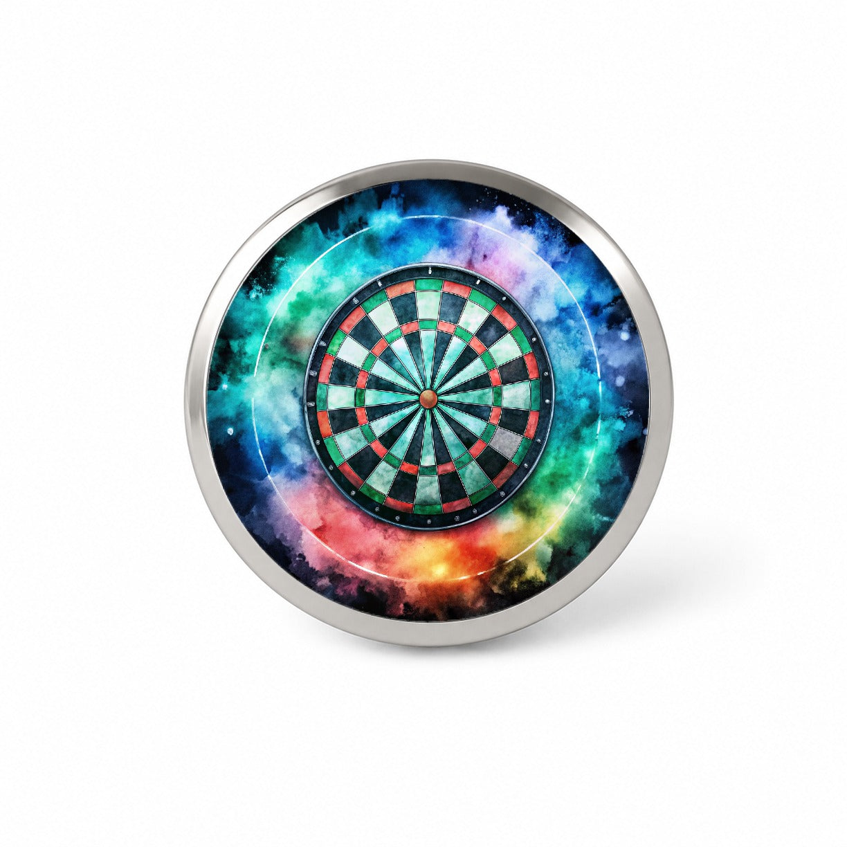 Dart Board Black Watercolor Novelty Hat Backpack Lapel Pin