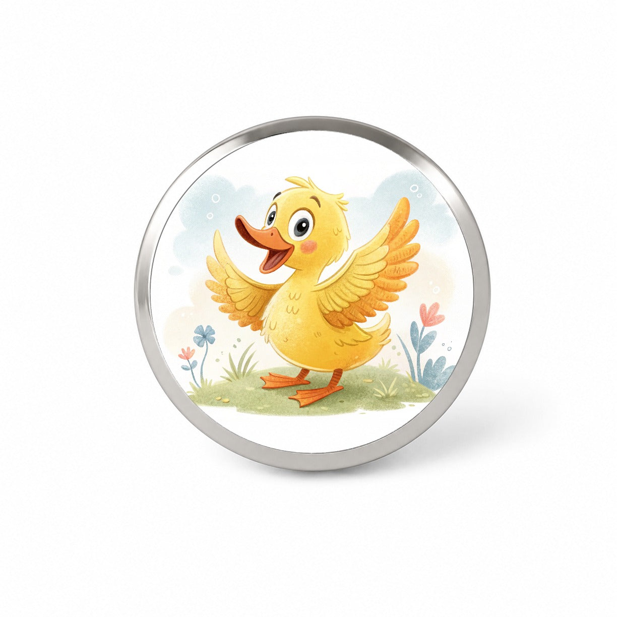 Duck Children's Illustration Style Novelty Hat Backpack Lapel Pin