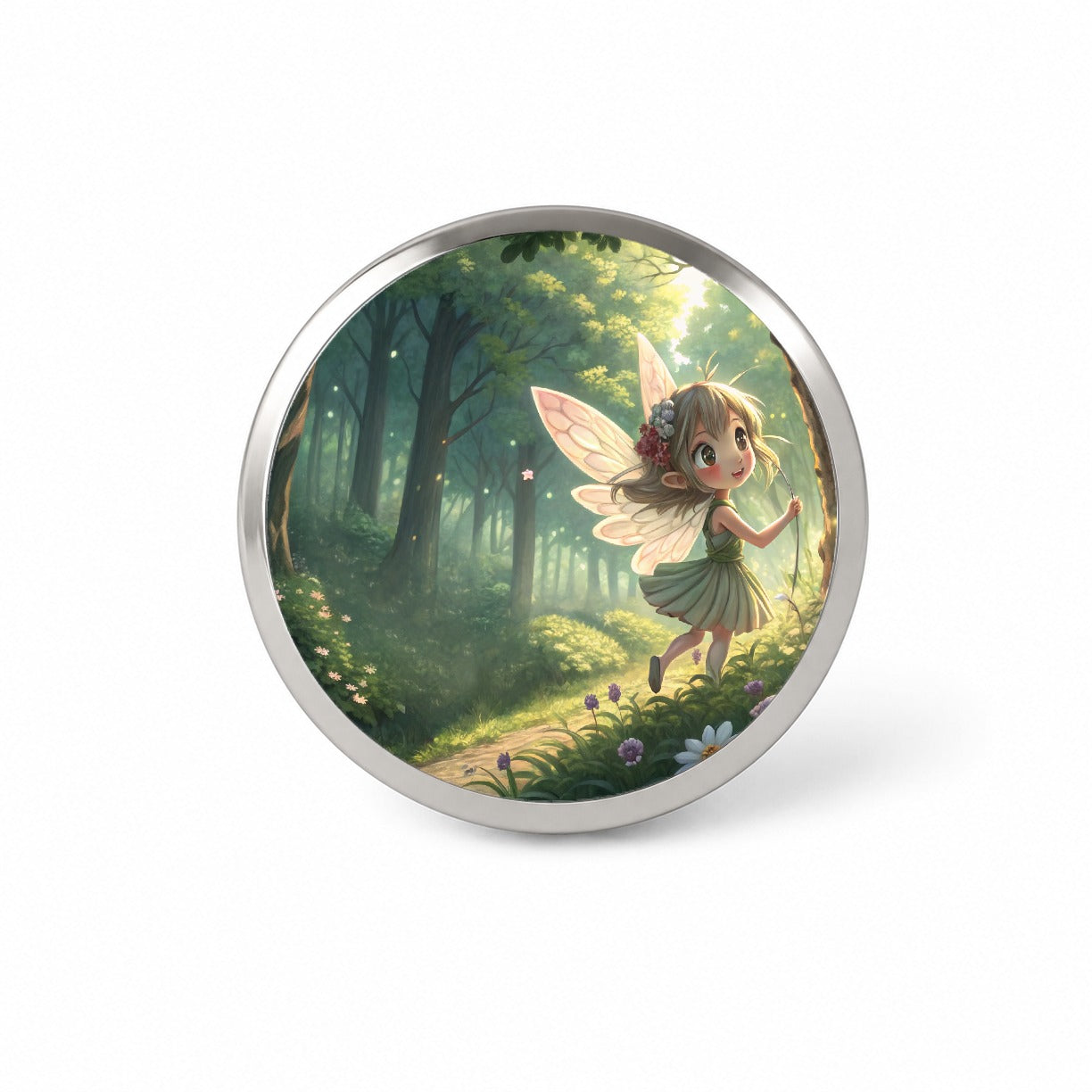 Fantasy Forest Pixie Girl Anime Style Novelty Hat Backpack Lapel Pin