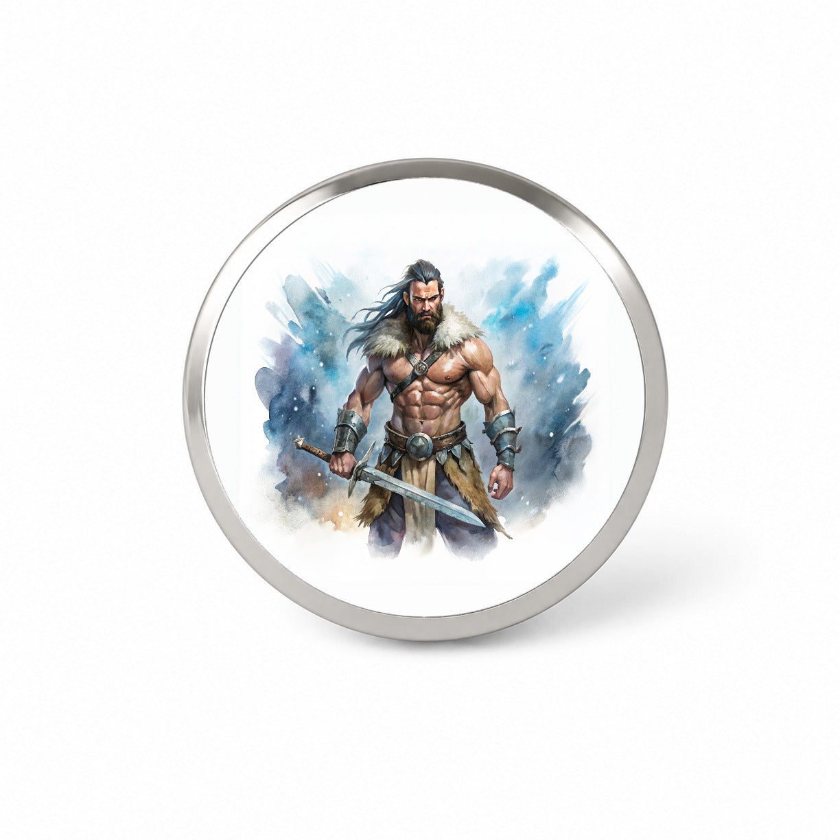 Fantasy Male Barbarian With Two-Handed Sword Novelty Hat Backpack Lapel Pin