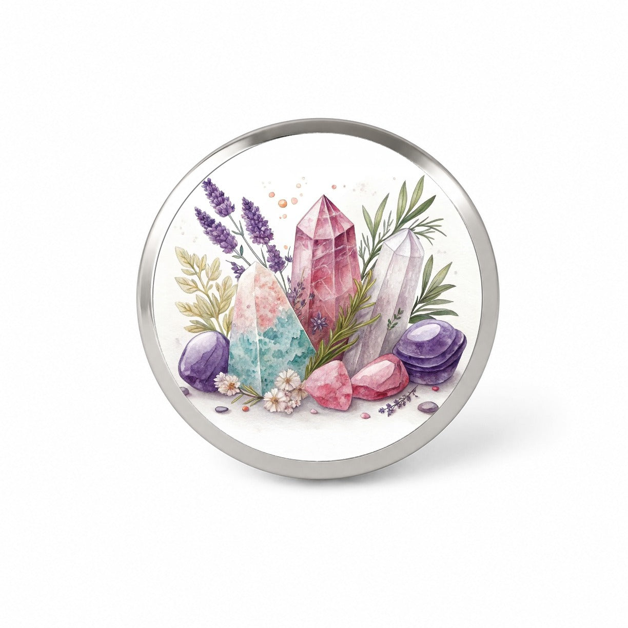 Healing Crystals and Herbs Novelty Hat Backpack Lapel Pin