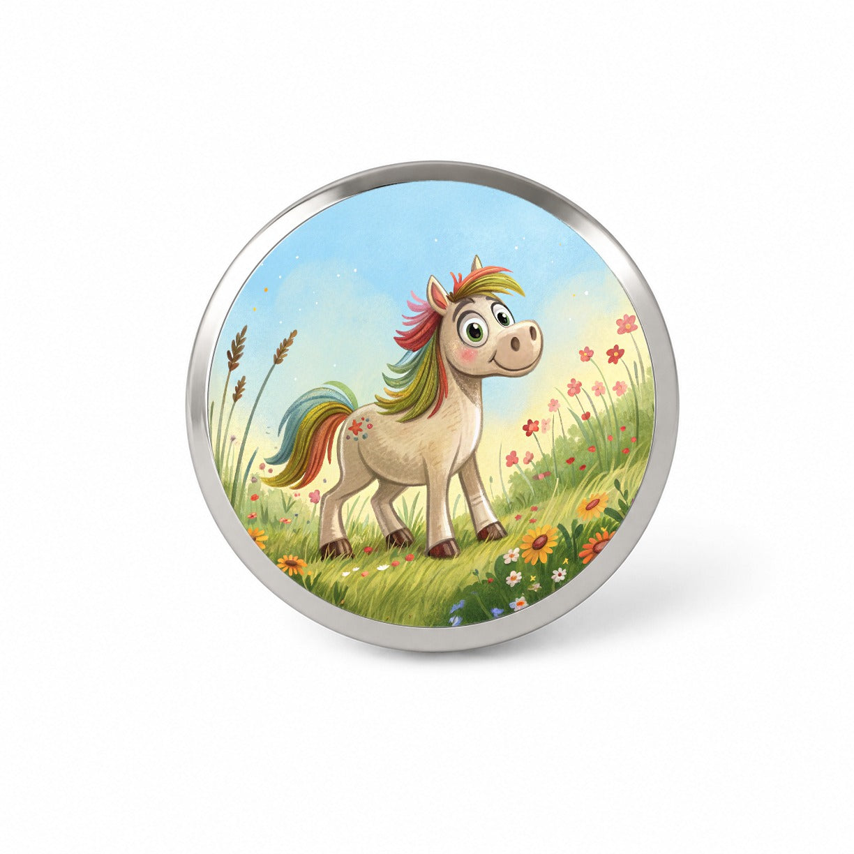 Horse Children's Illustration Style Novelty Hat Backpack Lapel Pin