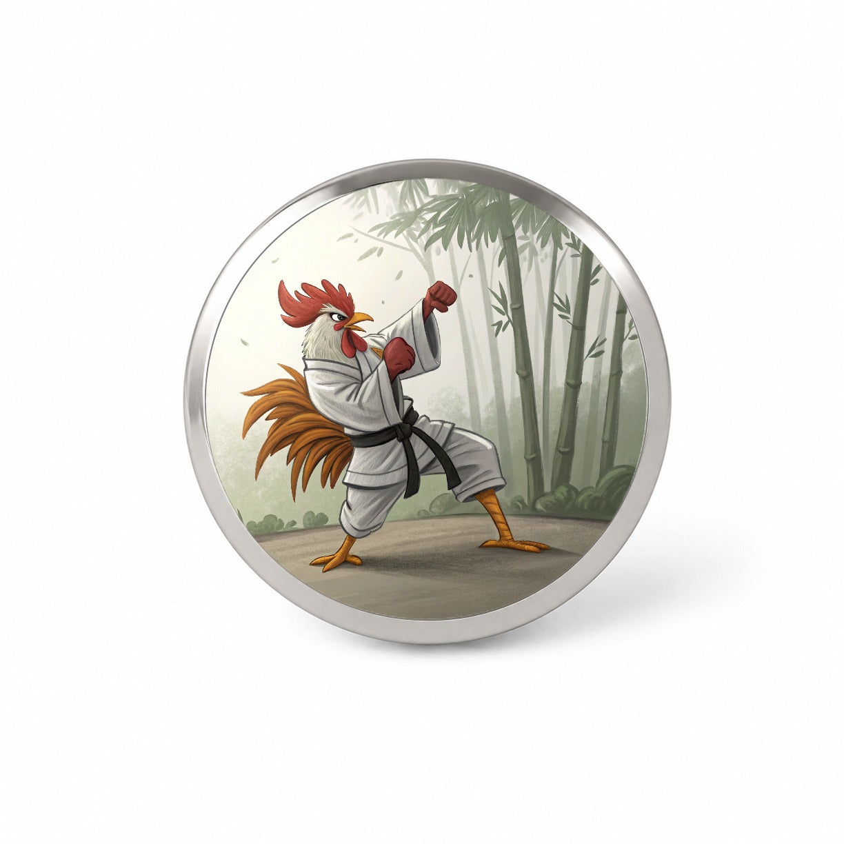 Kung Fu Karate Martial Arts Rooster Novelty Hat Backpack Lapel Pin