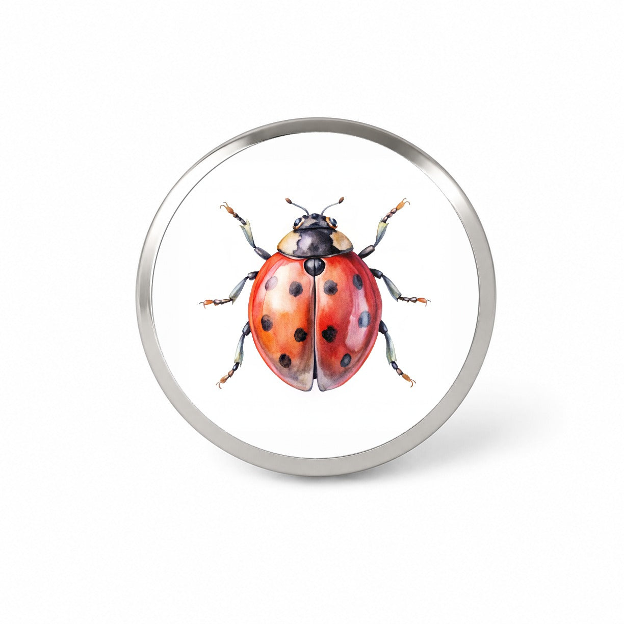 Ladybug Watercolor Novelty Hat Backpack Lapel Pin