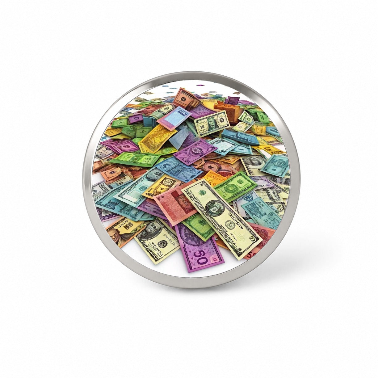 Lots of Colorful Money Monetary Bills Novelty Hat Backpack Lapel Pin