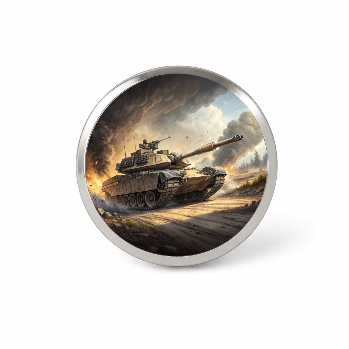 M1 Abrams Tank On The Move Novelty Hat Backpack Lapel Pin
