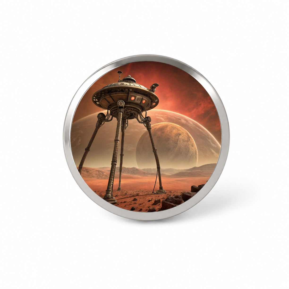Martian Tripod War Machine Sci-fi From War Of The Worlds Novelty Hat Backpack Lapel Pin
