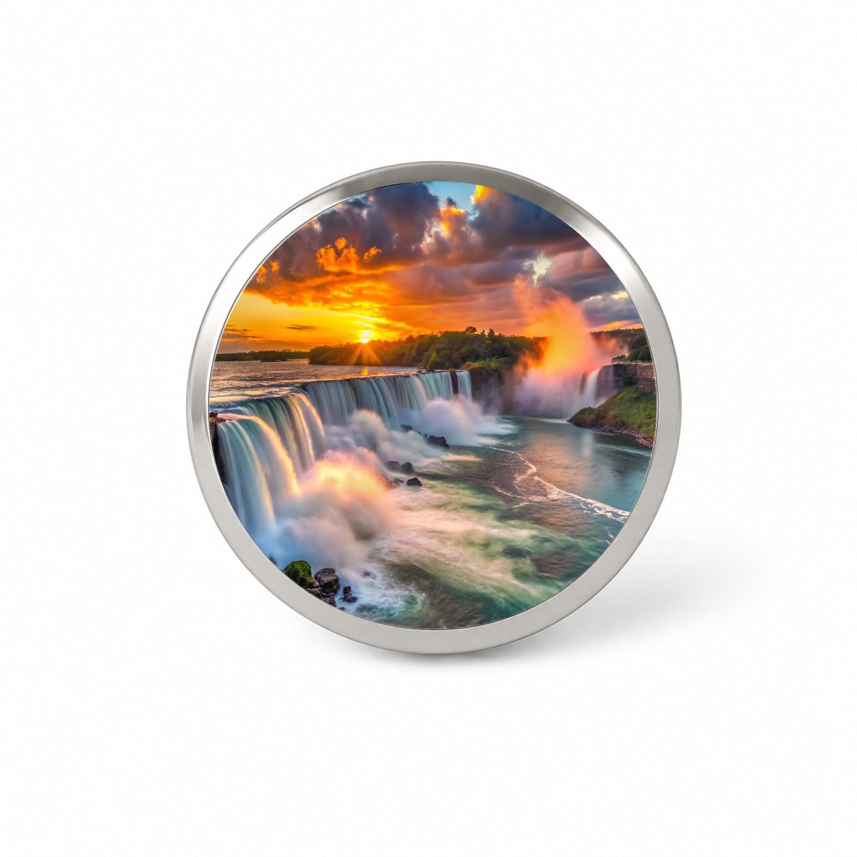 Niagara Falls At Sunset New York Novelty Hat Backpack Lapel Pin