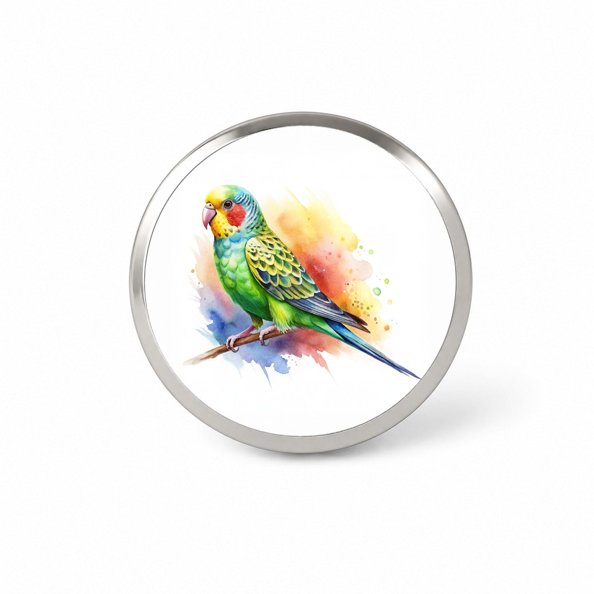 Parakeet Watercolor Novelty Hat Backpack Lapel Pin