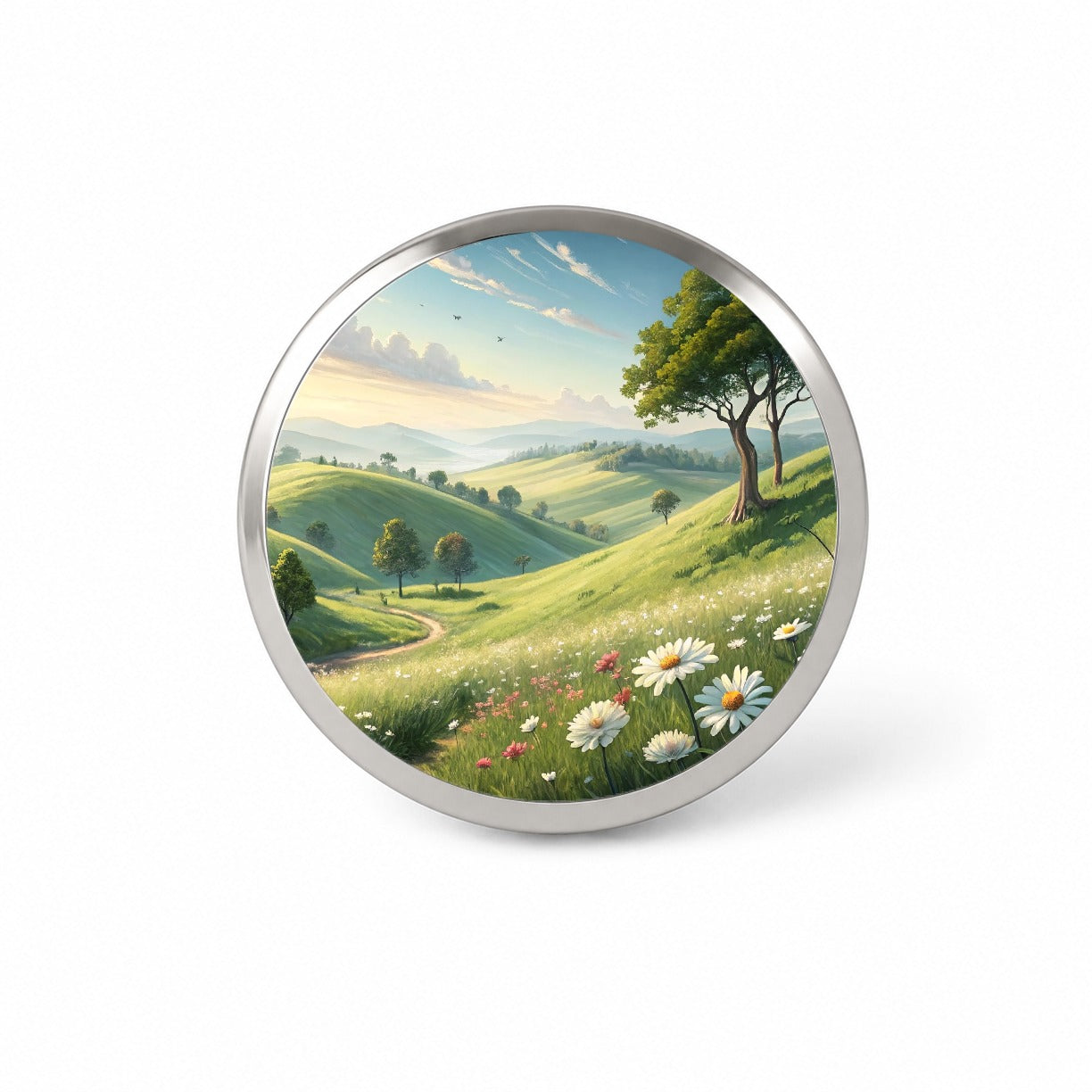 Pastoral Pretty Hillside Landscape Novelty Hat Backpack Lapel Pin