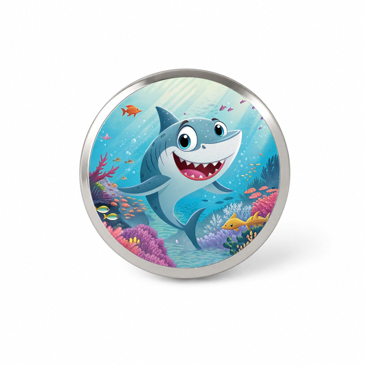 Shark Children's Illustration Style Novelty Hat Backpack Lapel Pin
