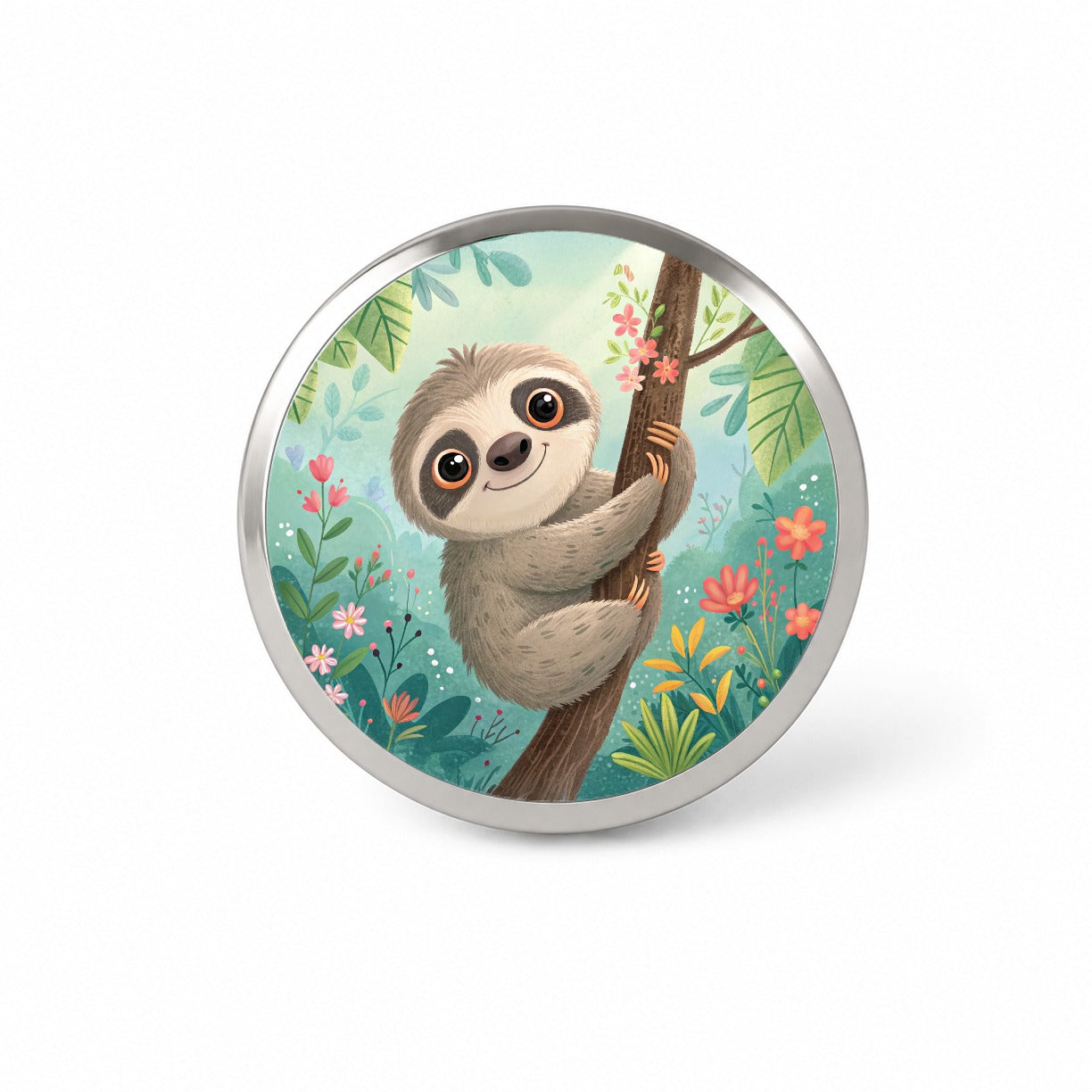 Sloth Children's Illustration Style Novelty Hat Backpack Lapel Pin