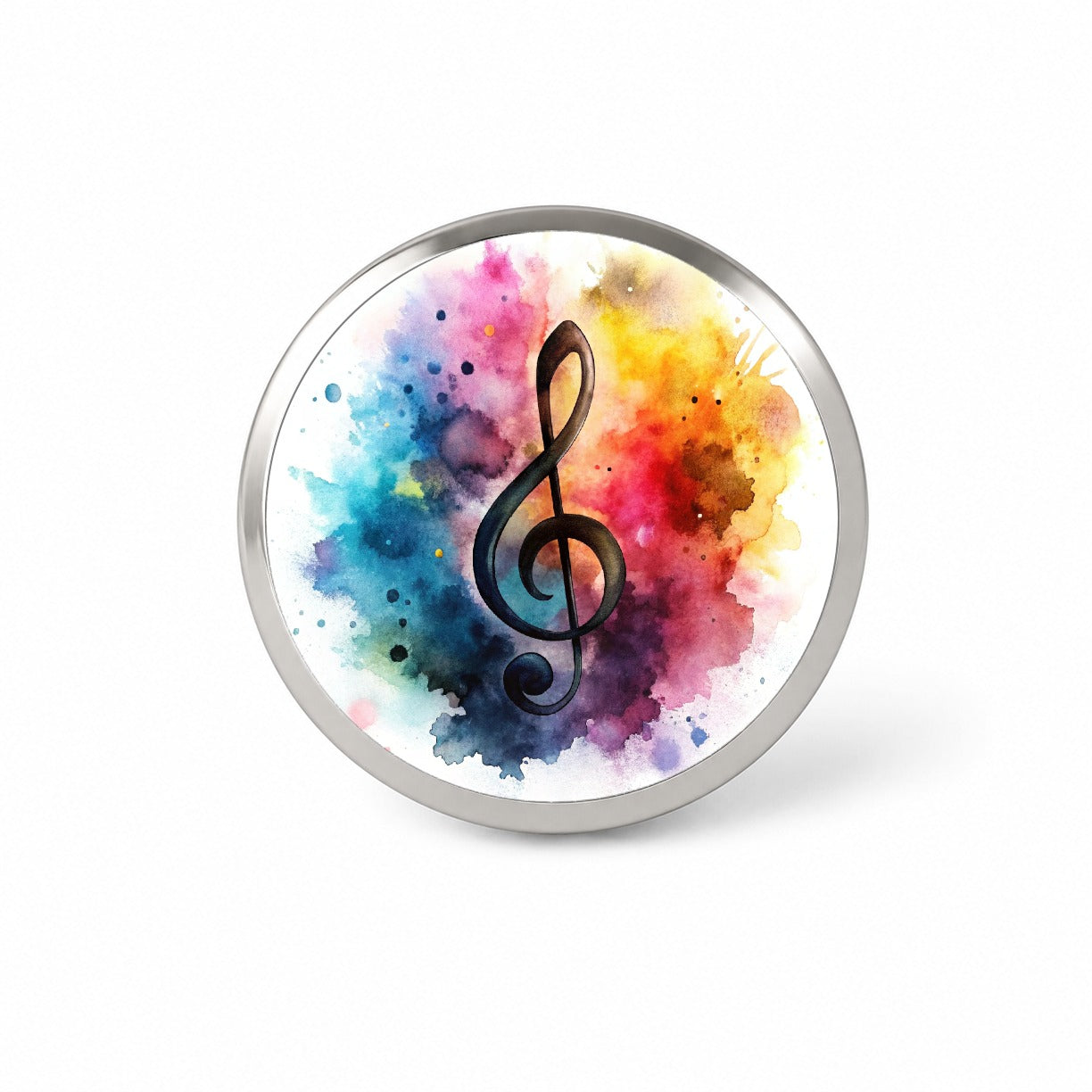 Treble Clef Music Musical Note Colorful Watercolor Novelty Hat Backpack Lapel Pin
