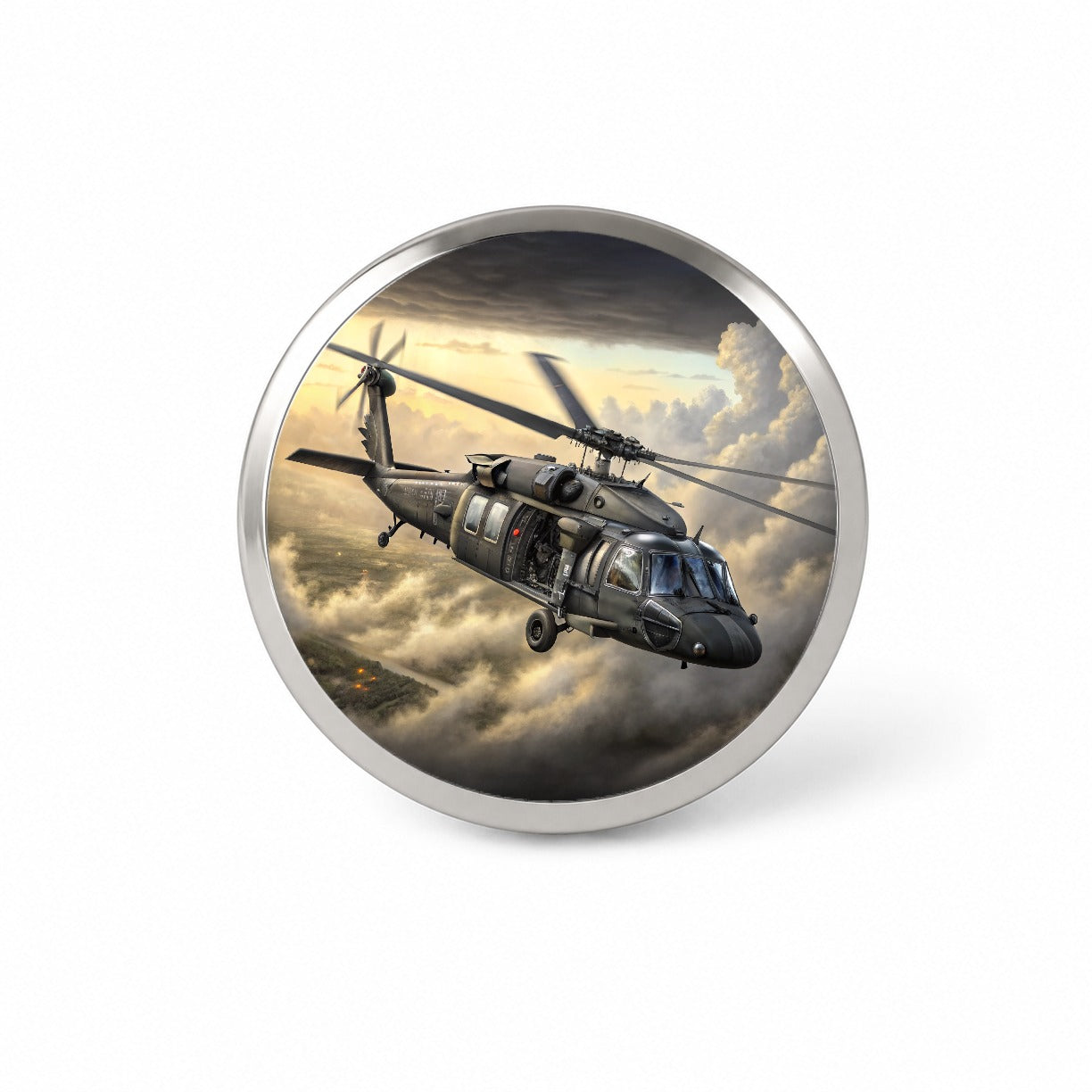 UH-60 Black Hawk US Helicopter Novelty Hat Backpack Lapel Pin