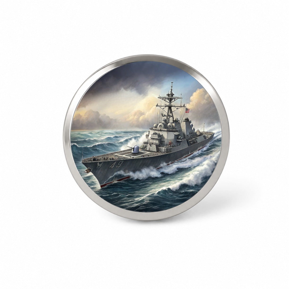 US Navy Destroyer Underway Novelty Hat Backpack Lapel Pin