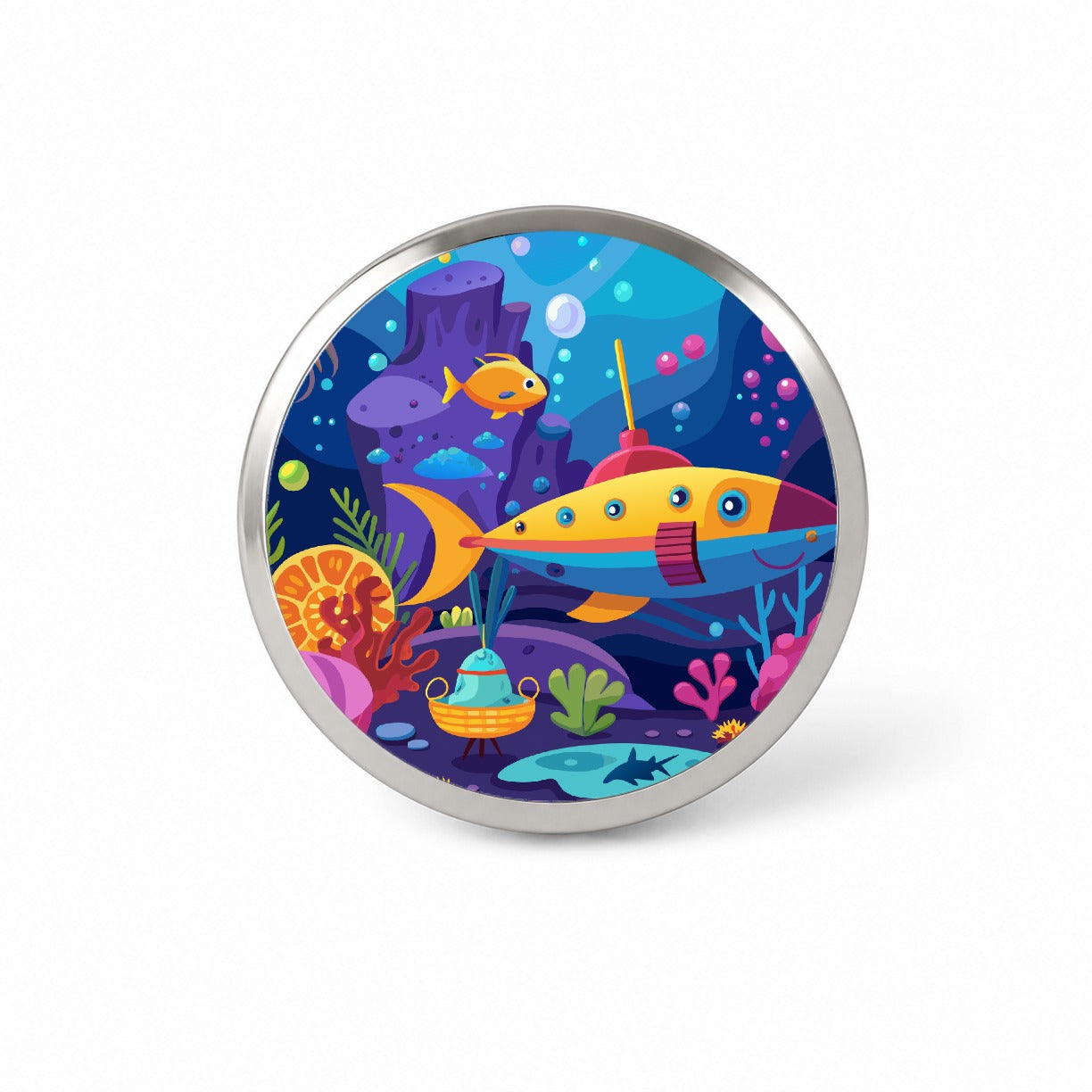 Vibrant Colored Undersea Underwater Ocean Fantasy World Novelty Hat Backpack Lapel Pin