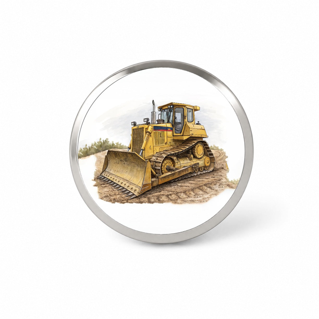 Yellow Bulldozer Construction Equipment Novelty Hat Backpack Lapel Pin