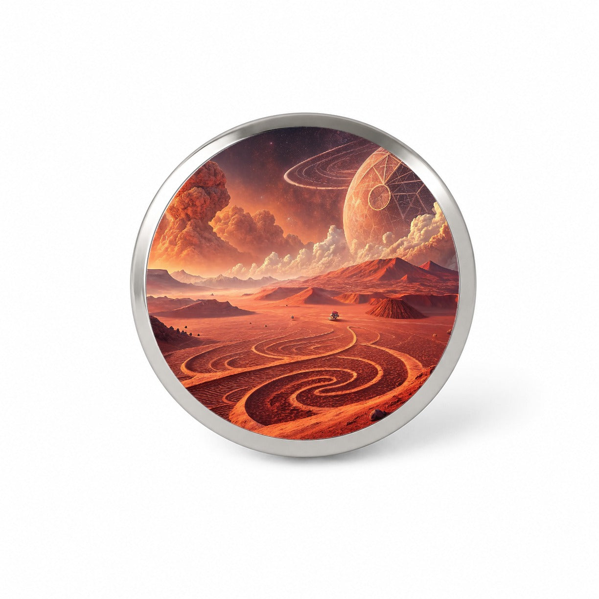 Abstract Alien Martian Sci-fi Landscape Novelty Hat Backpack Lapel Pin