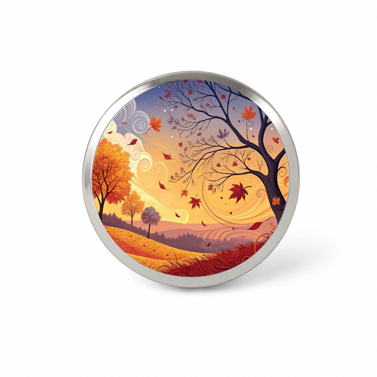 Abstract Fall Autumn Scenic Landscape Novelty Hat Backpack Lapel Pin