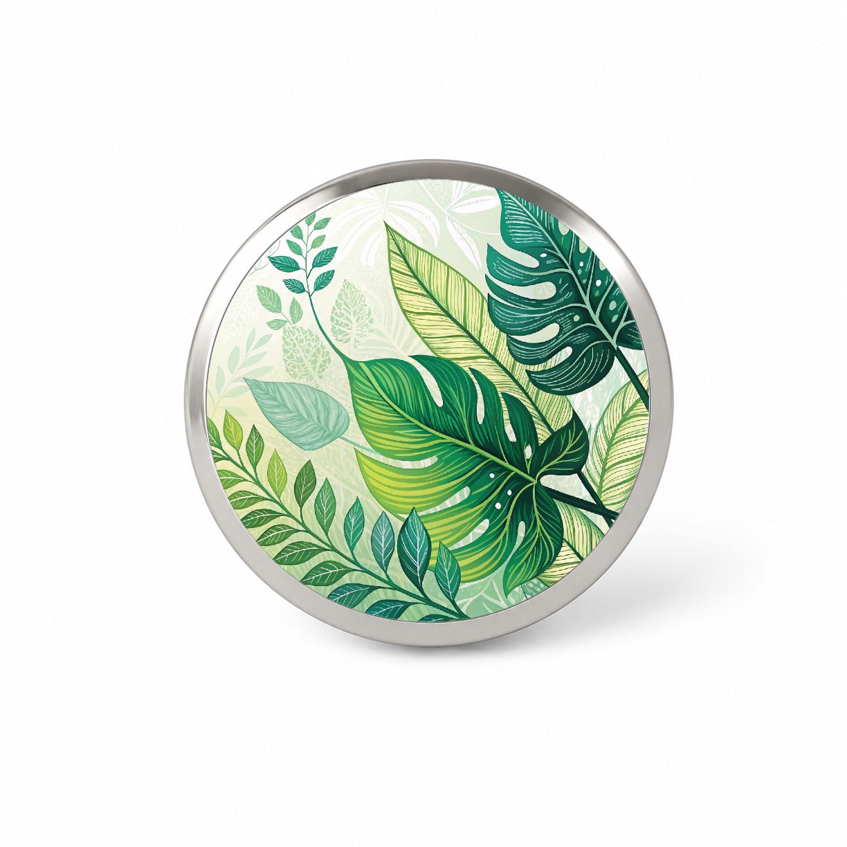 Abstract Green Leaves Design Novelty Hat Backpack Lapel Pin
