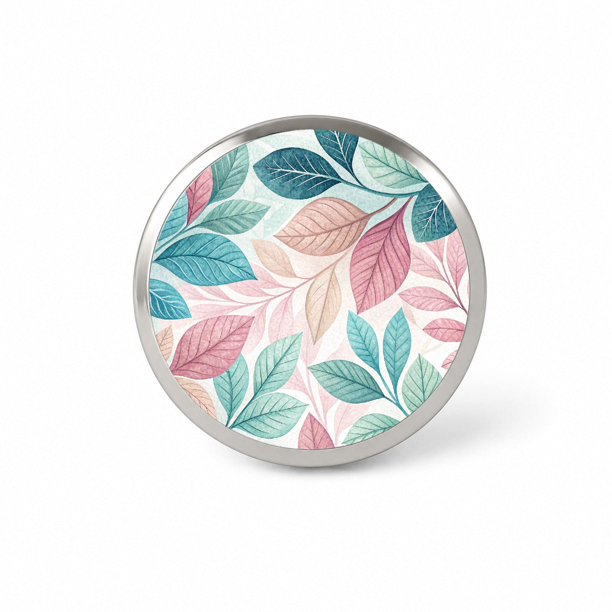 Abstract Pastel Floral Leaves Design Novelty Hat Backpack Lapel Pin