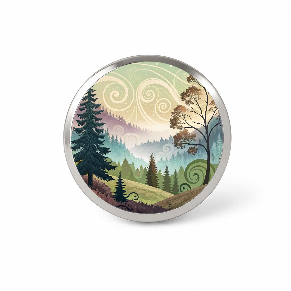 Abstract Pastel Forest Landscape Novelty Hat Backpack Lapel Pin