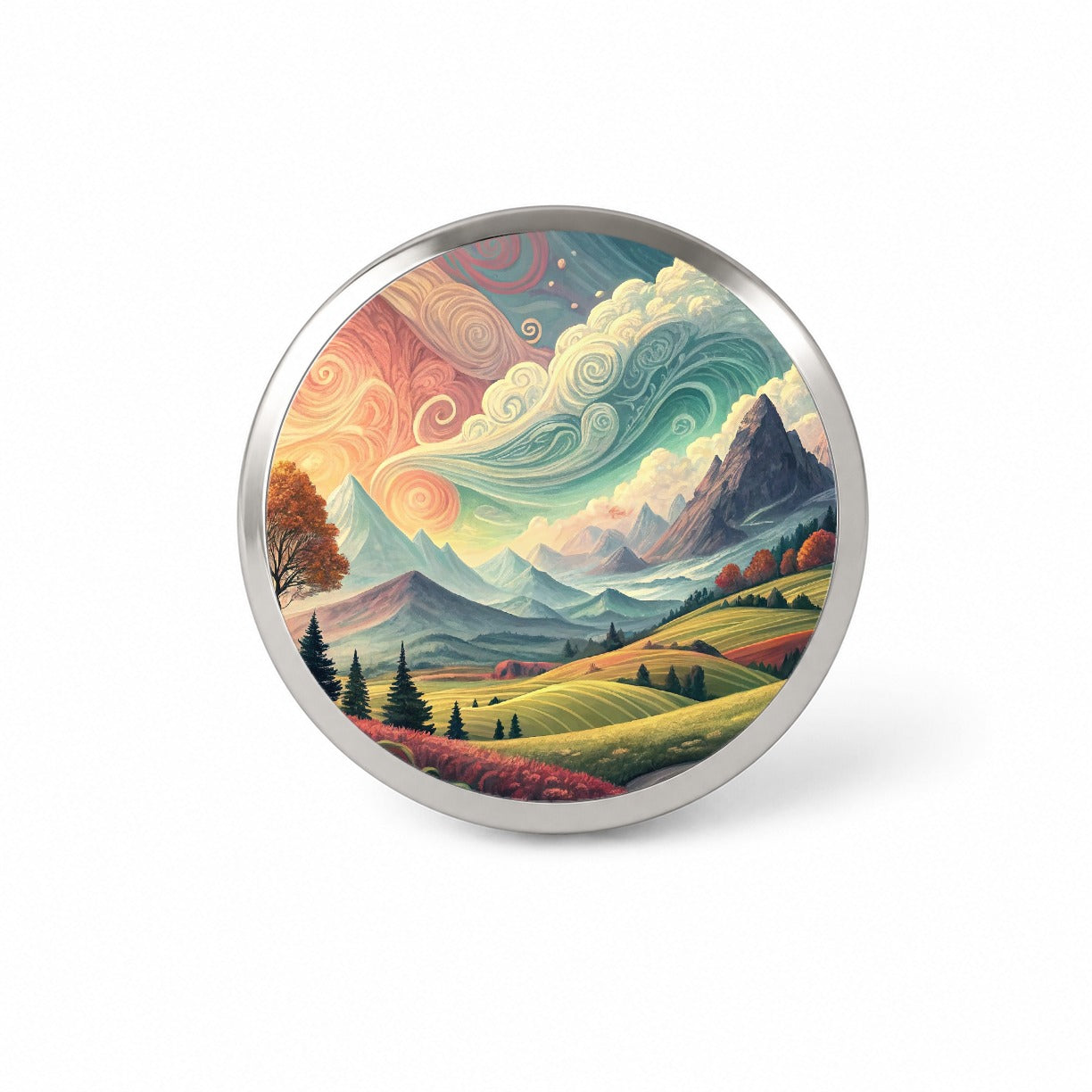 Abstract Tranquil Landscape Novelty Hat Backpack Lapel Pin