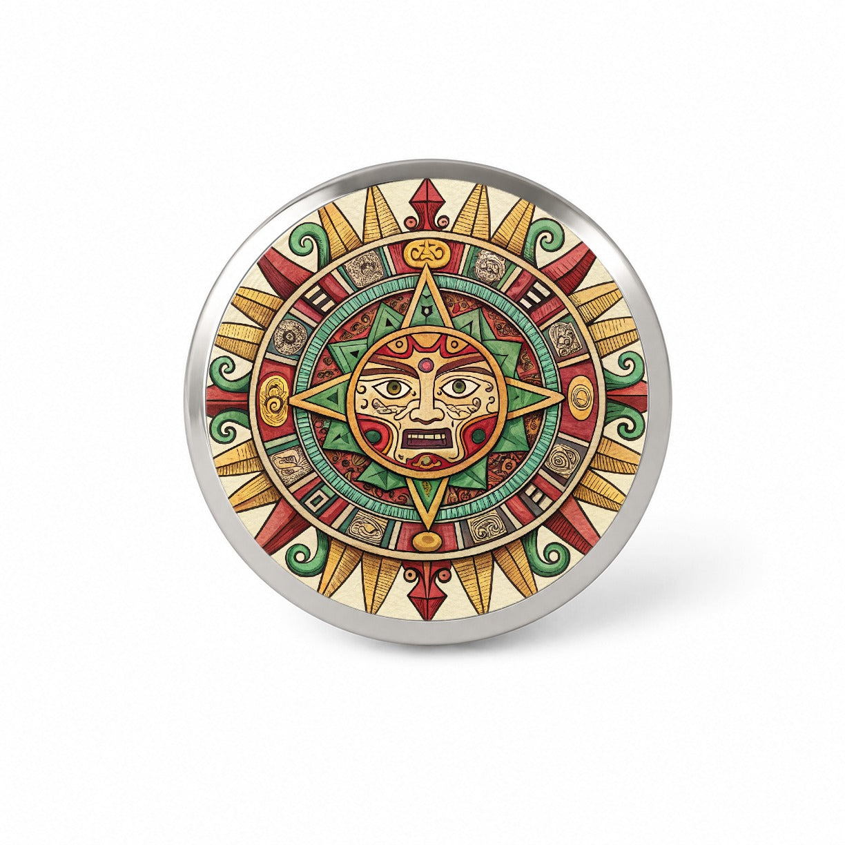 Aztec Sun God Symbol Novelty Hat Backpack Lapel Pin