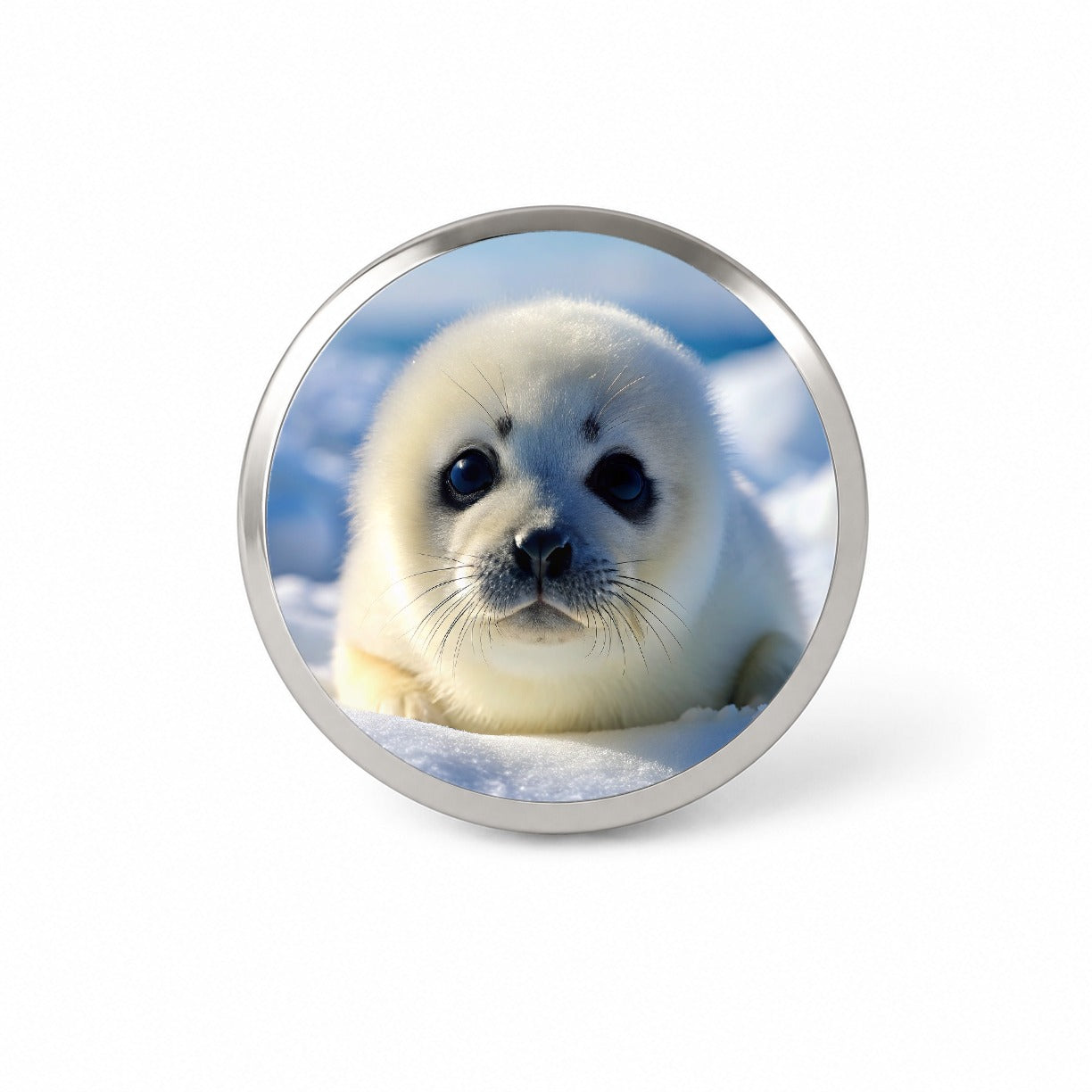 Baby Harp Seal Novelty Hat Backpack Lapel Pin