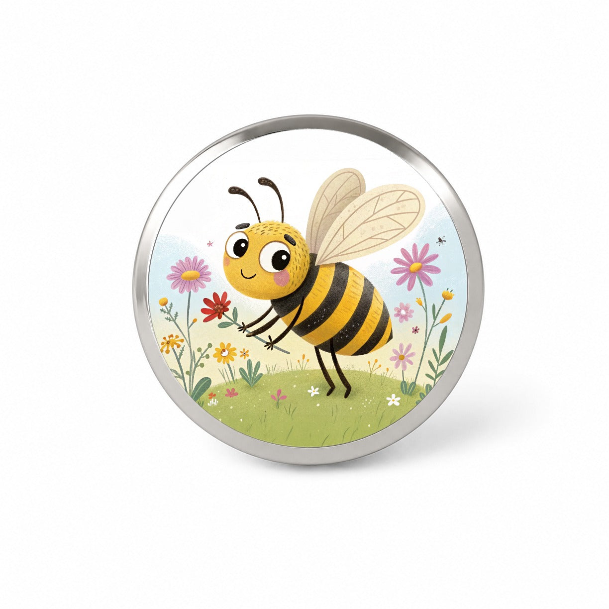 Bee Children's Illustration Style Novelty Hat Backpack Lapel Pin