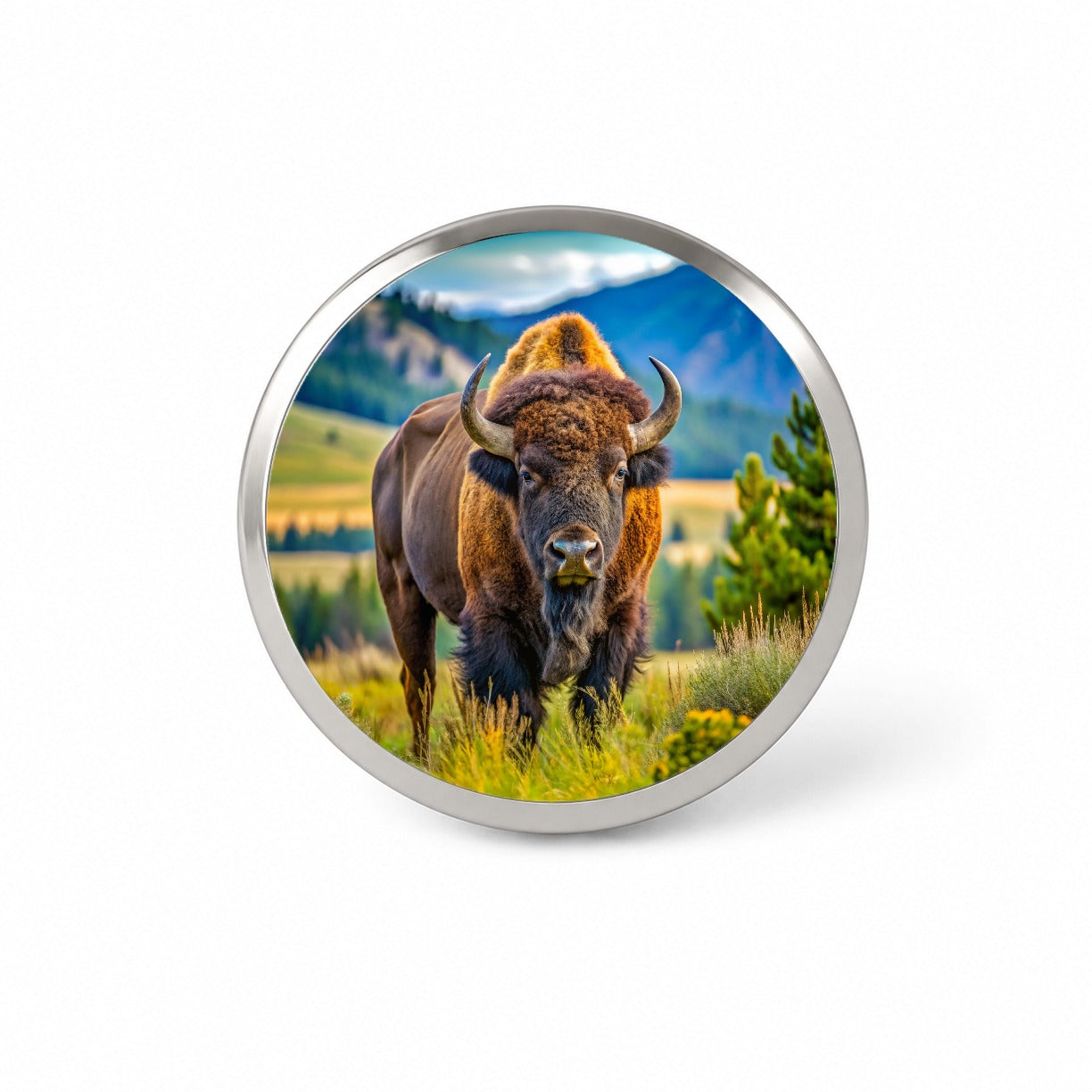 Bison Buffalo Novelty Hat Backpack Lapel Pin