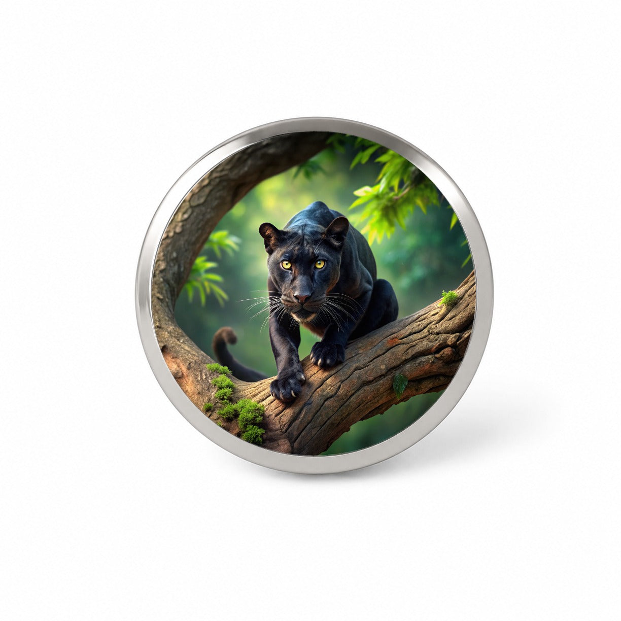 Black Panther on Branch Novelty Hat Backpack Lapel Pin
