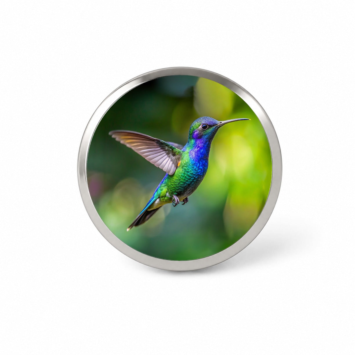 Blue Chinned Sapphire Hummingbird Backyard Bird Novelty Hat Backpack Lapel Pin
