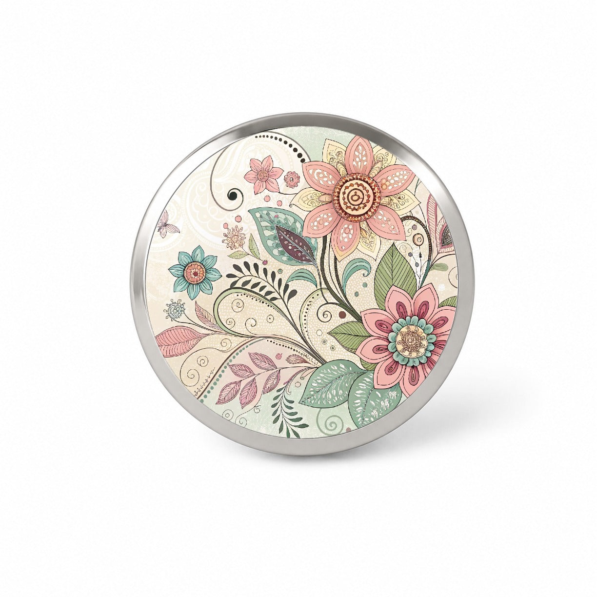 Boho Floral Flowers Leaves Novelty Hat Backpack Lapel Pin